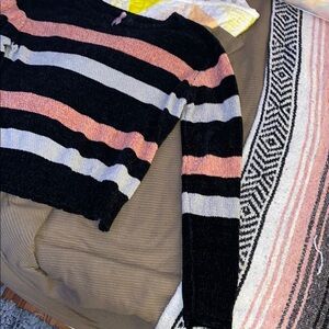 Love By Design Black and Pink Crew Neck Sweater